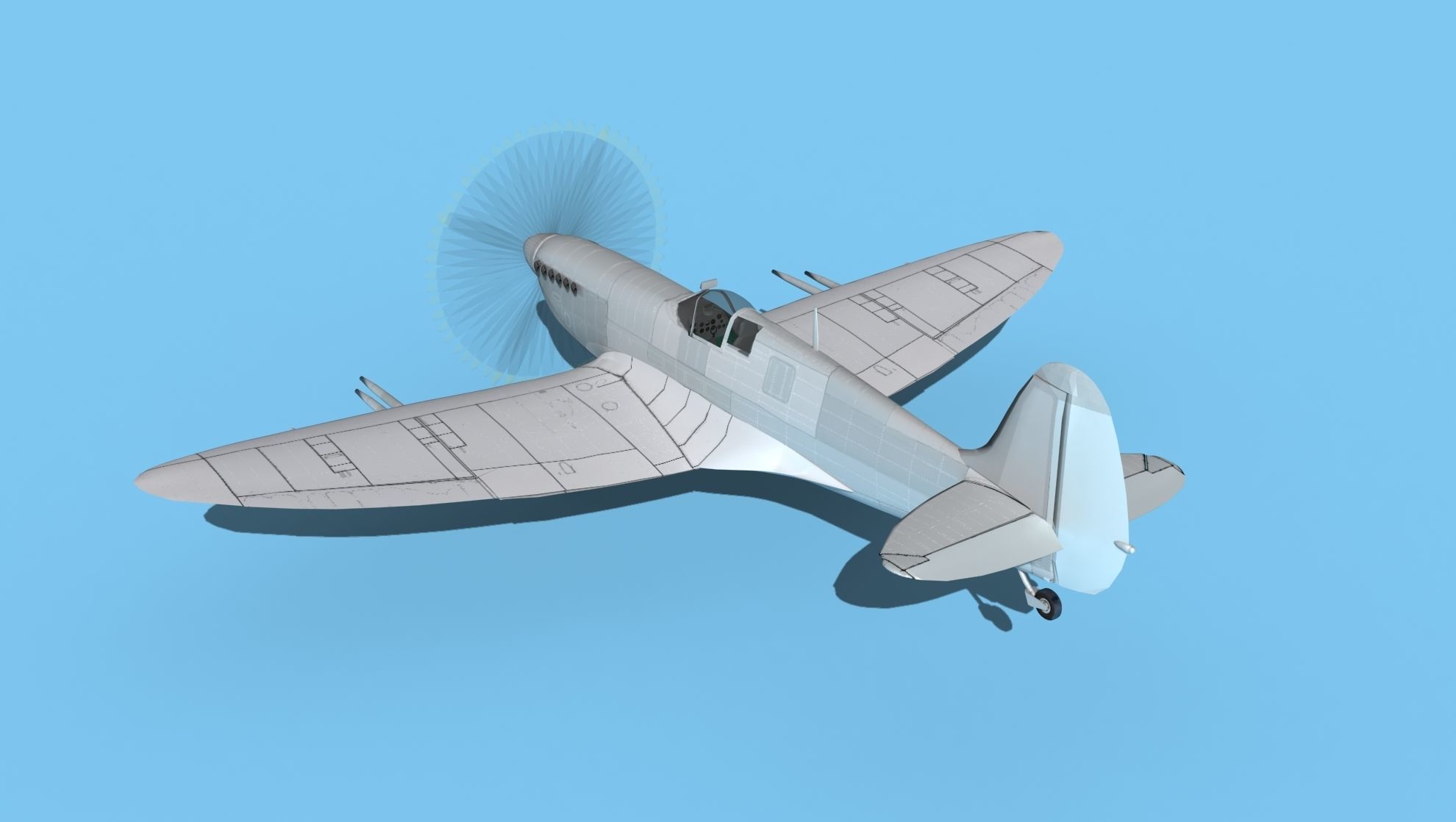 Supermarine Spitfire MK XII V00 3D model_7