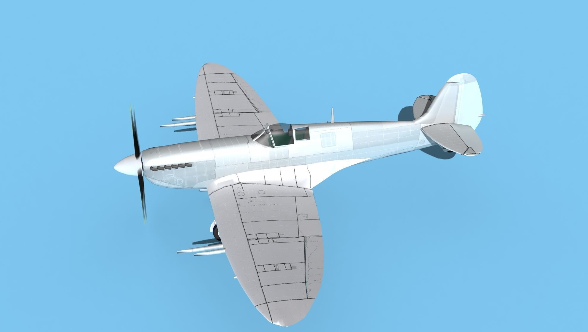 Supermarine Spitfire MK XII V00 3D model_9