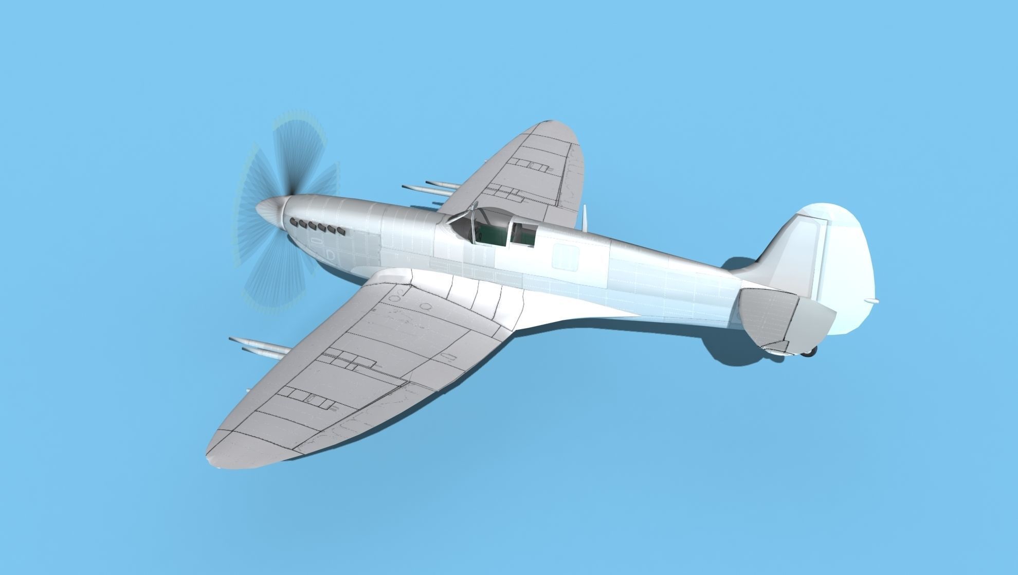 Supermarine Spitfire MK XII V00 3D model_8