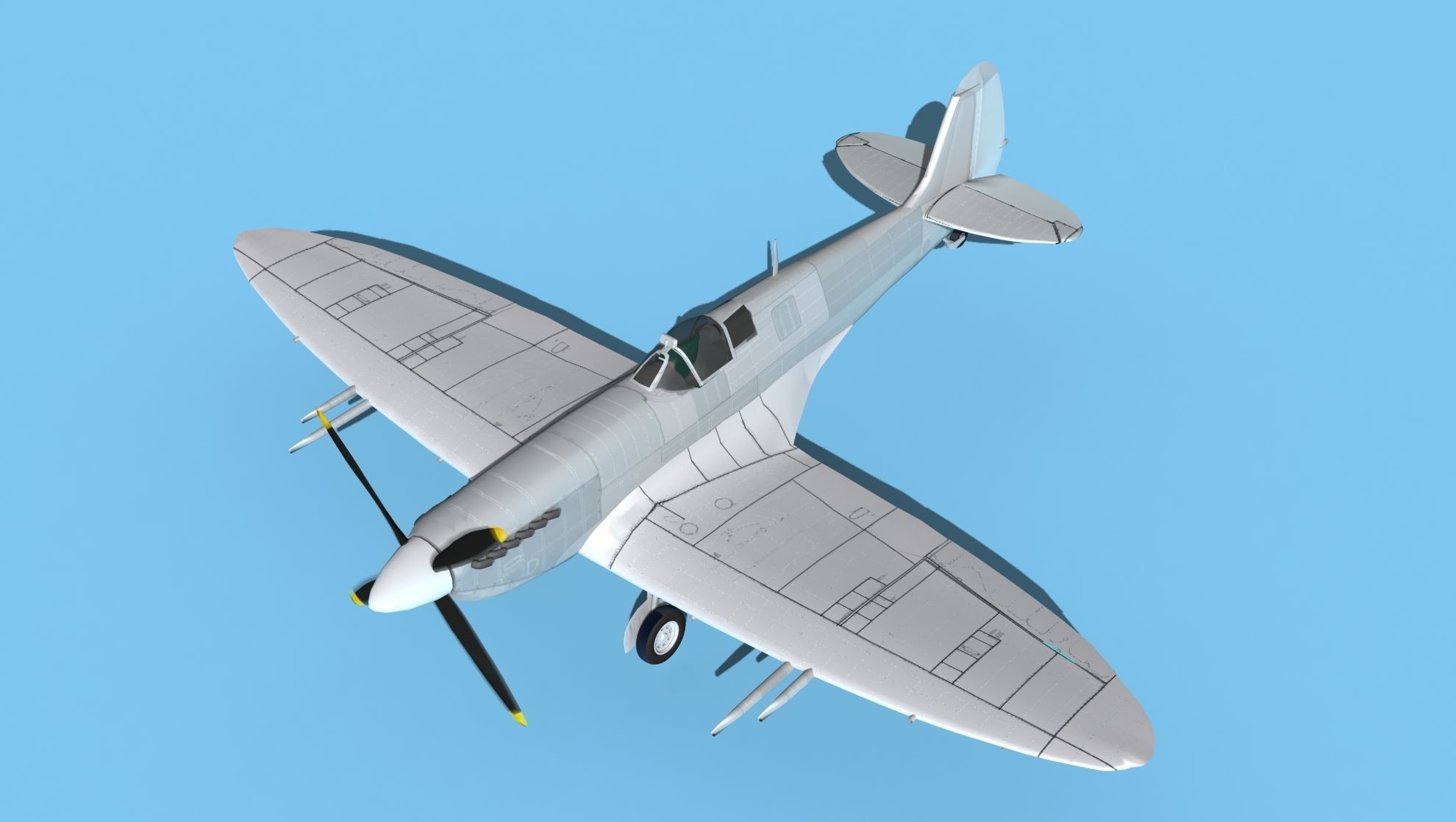 Supermarine Spitfire MK XII V00 3D model_10