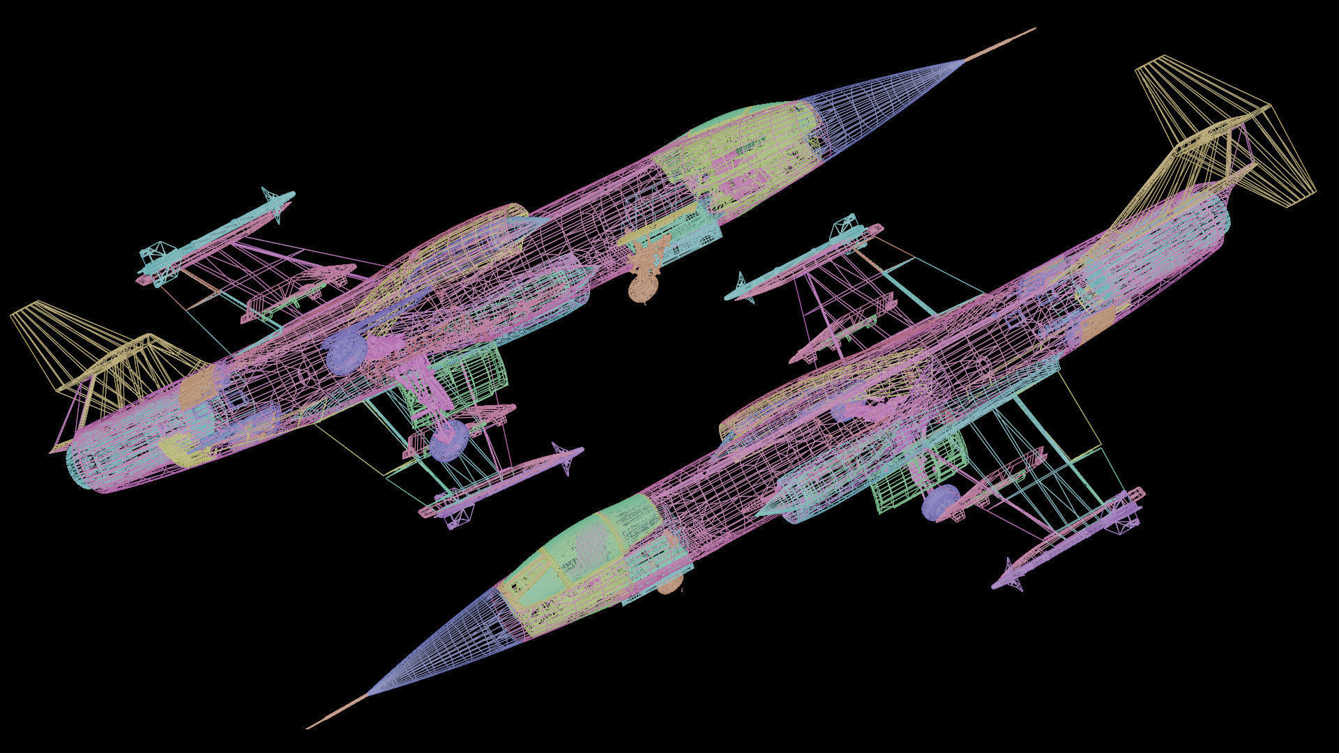 F104G starfighter fighter jet Free 3D model_10