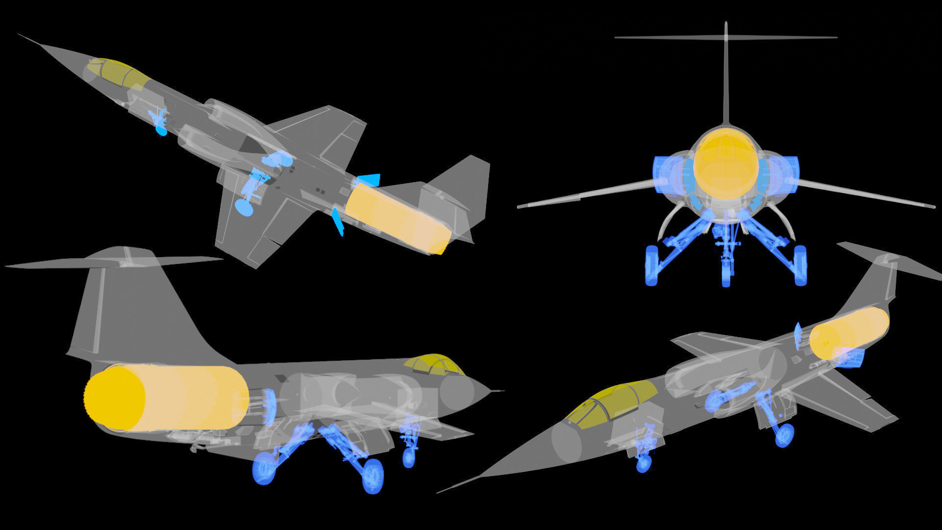 F104G starfighter fighter jet Free 3D model_9