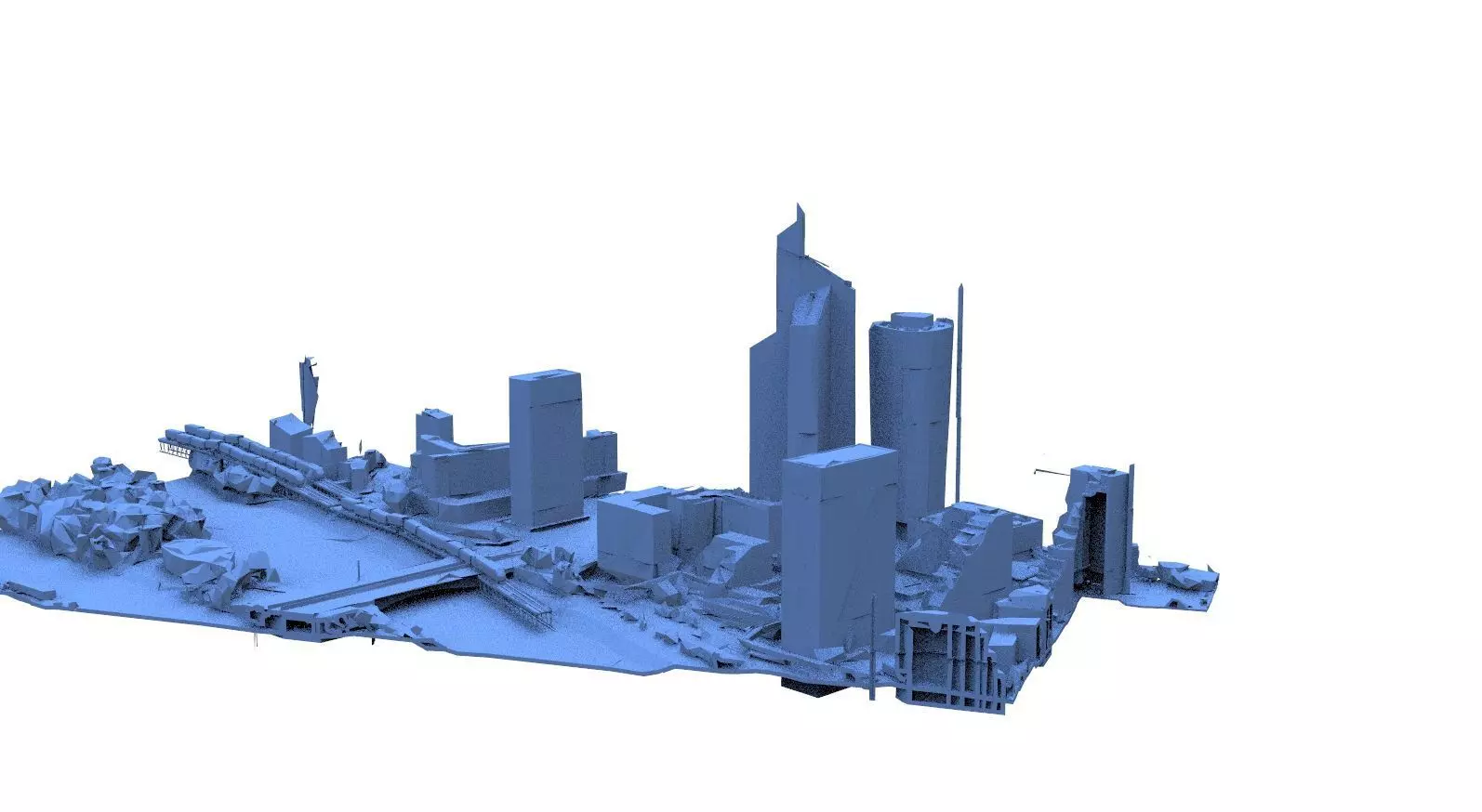 Trains in City 3D model