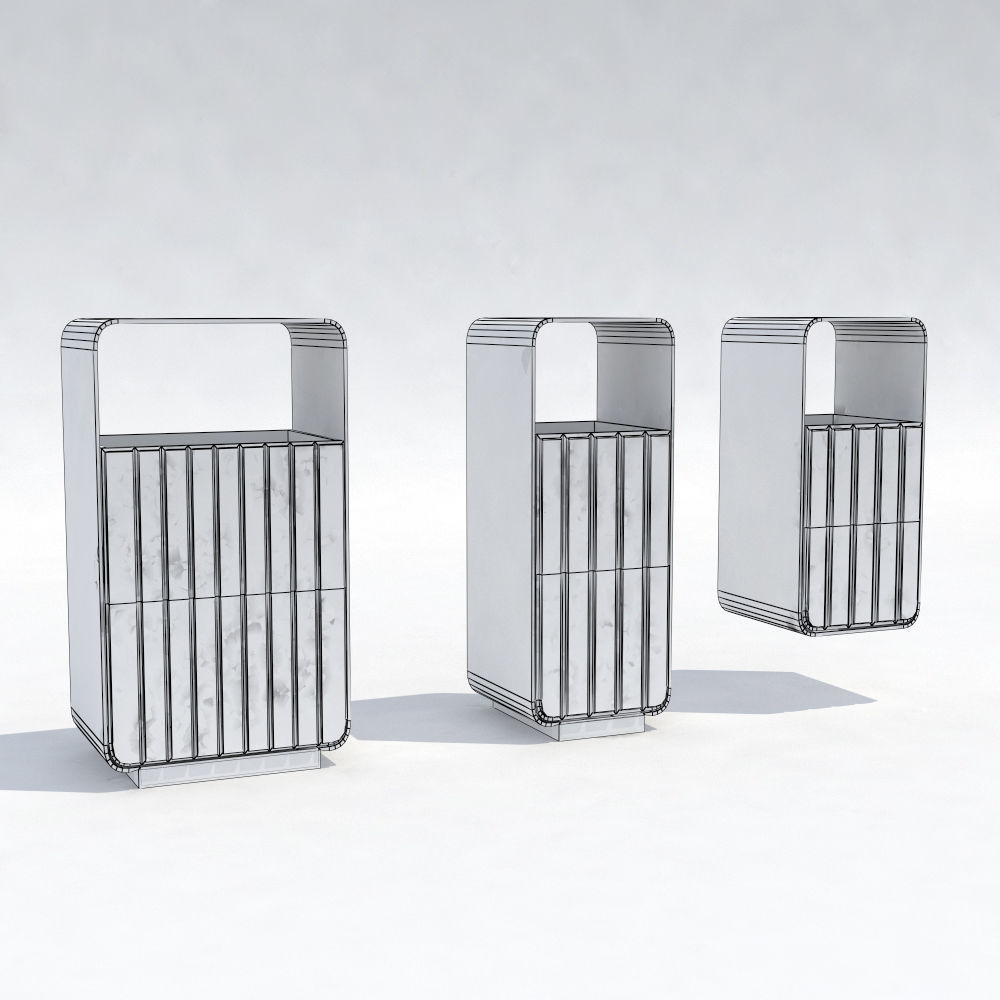 Street trash can - collection 5 models  3D model_6