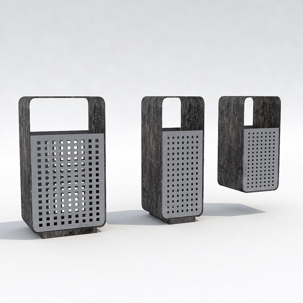 Street trash can - collection 5 models  3D model_7