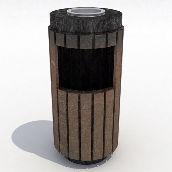 Street trash can - collection 5 models  3D model_1