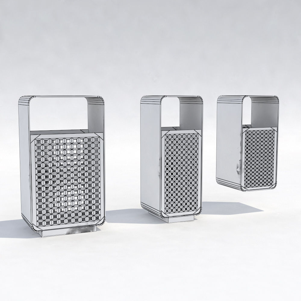 Street trash can - collection 5 models  3D model_8