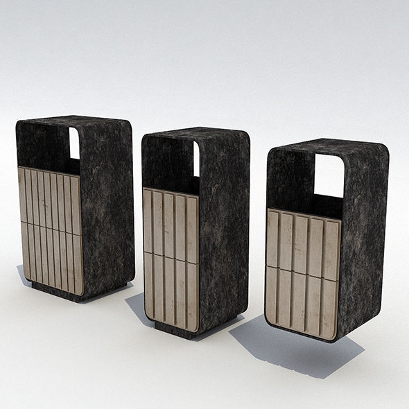 Street trash can - collection 5 models  3D model_9