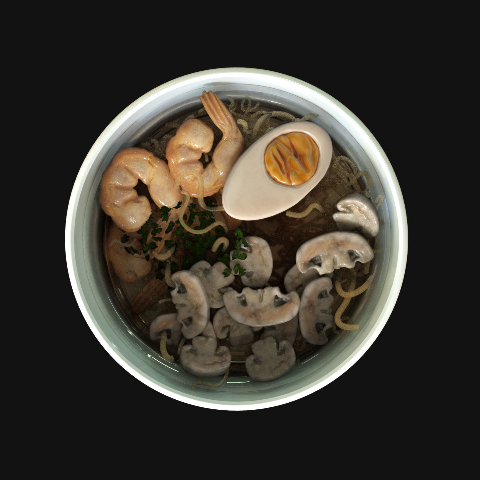 Food collection plate of spring rolls with sauce 3D model_26