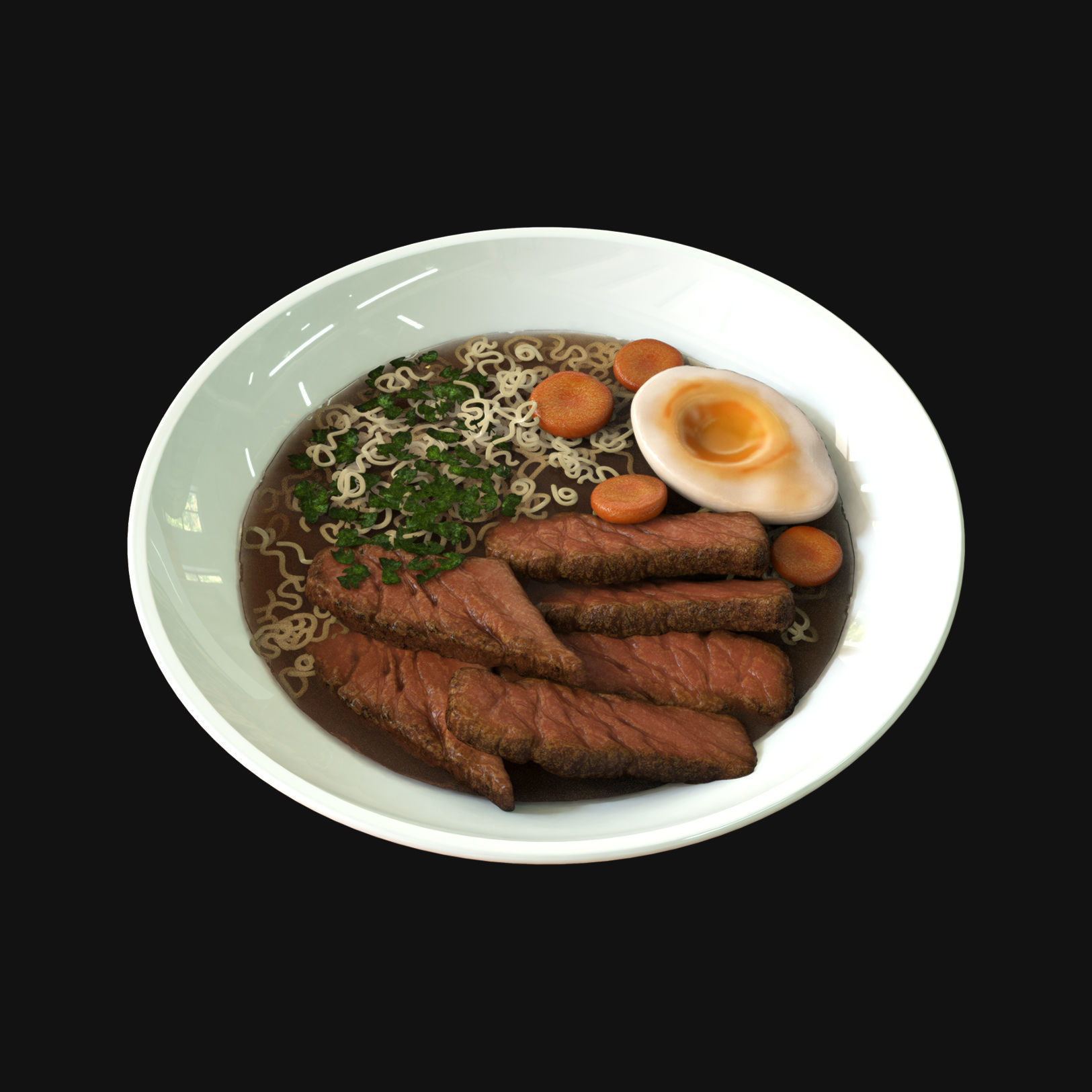 Food collection plate of spring rolls with sauce 3D model_30