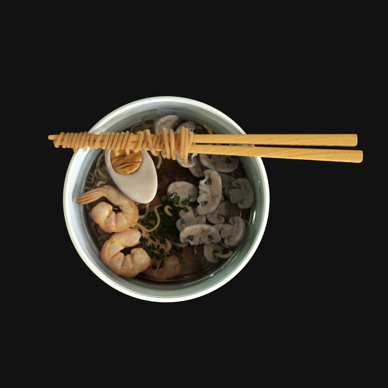Food collection plate of spring rolls with sauce 3D model_25