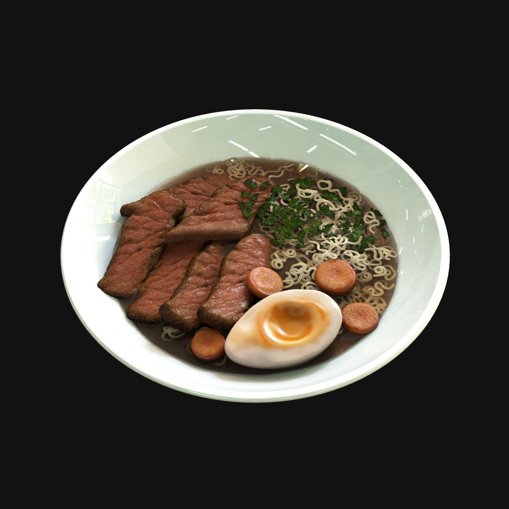 Food collection plate of spring rolls with sauce 3D model_32