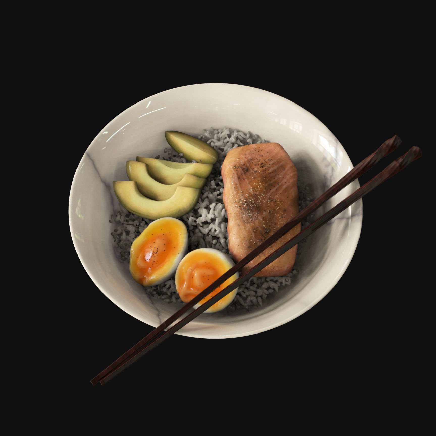 Food collection plate of spring rolls with sauce 3D model_39