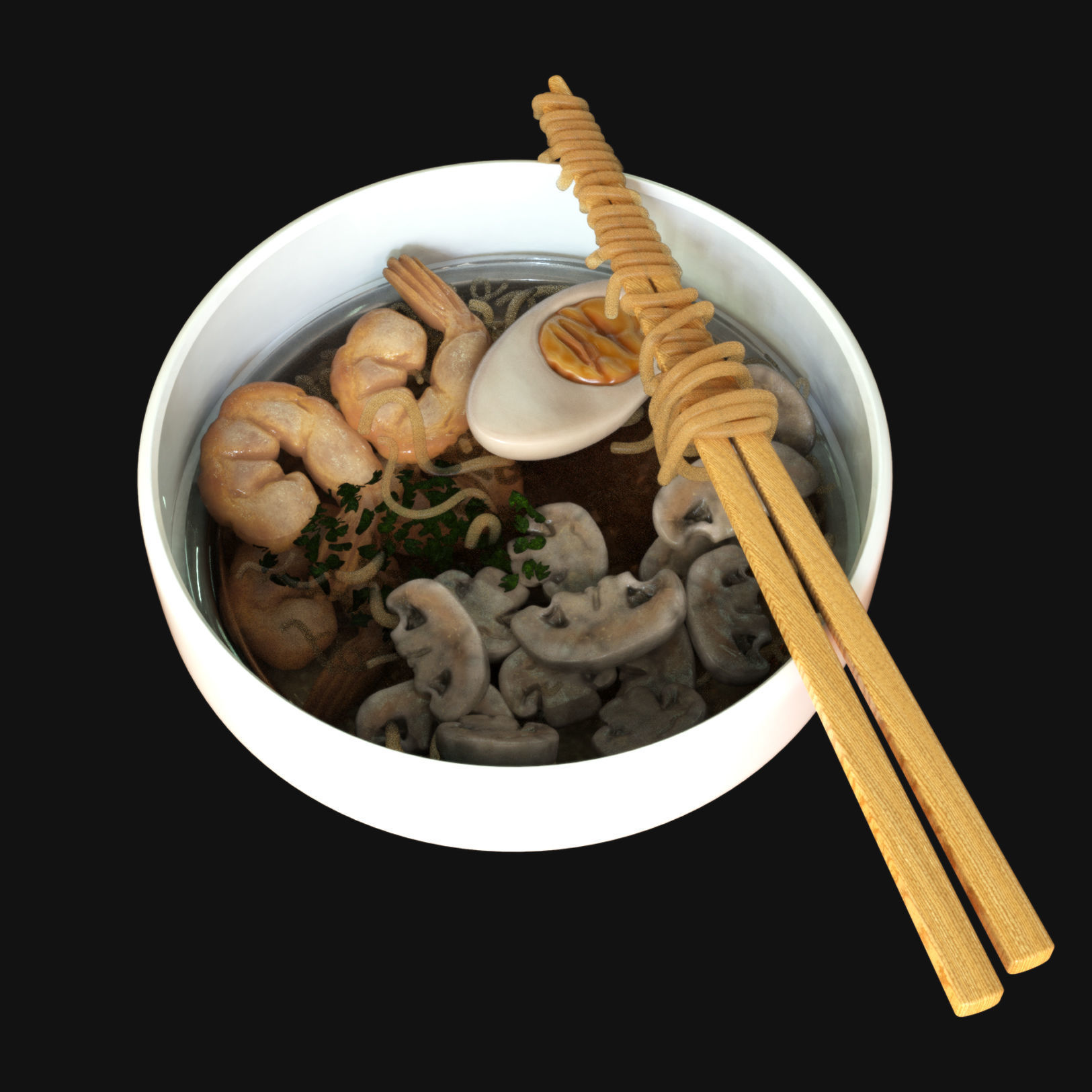 Food collection plate of spring rolls with sauce 3D model_23