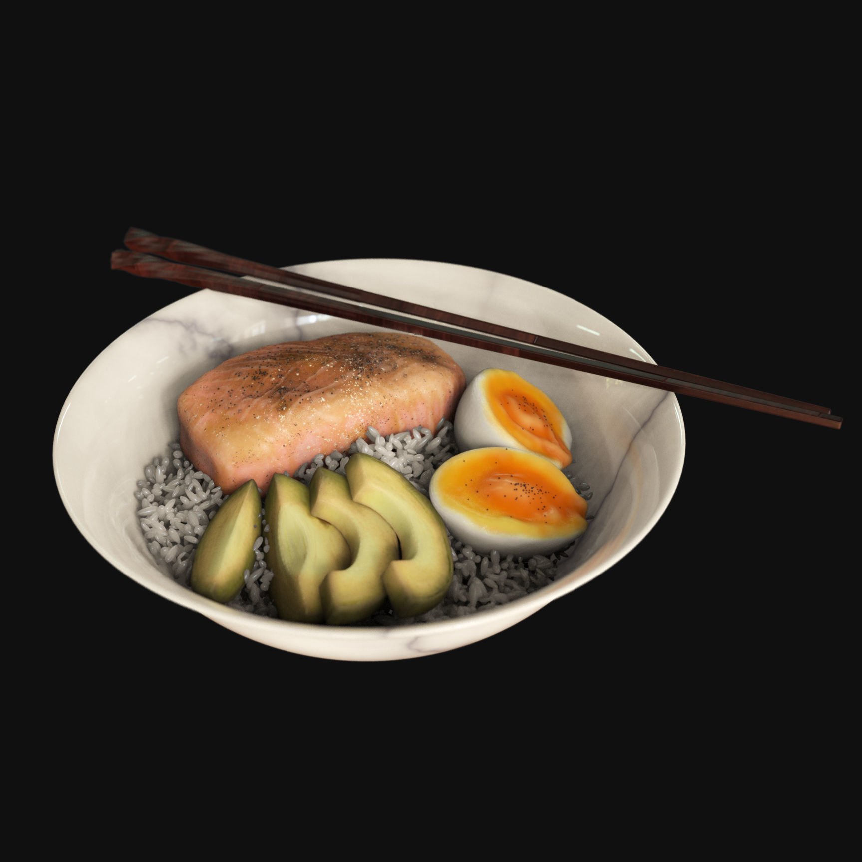 Food collection plate of spring rolls with sauce 3D model_41
