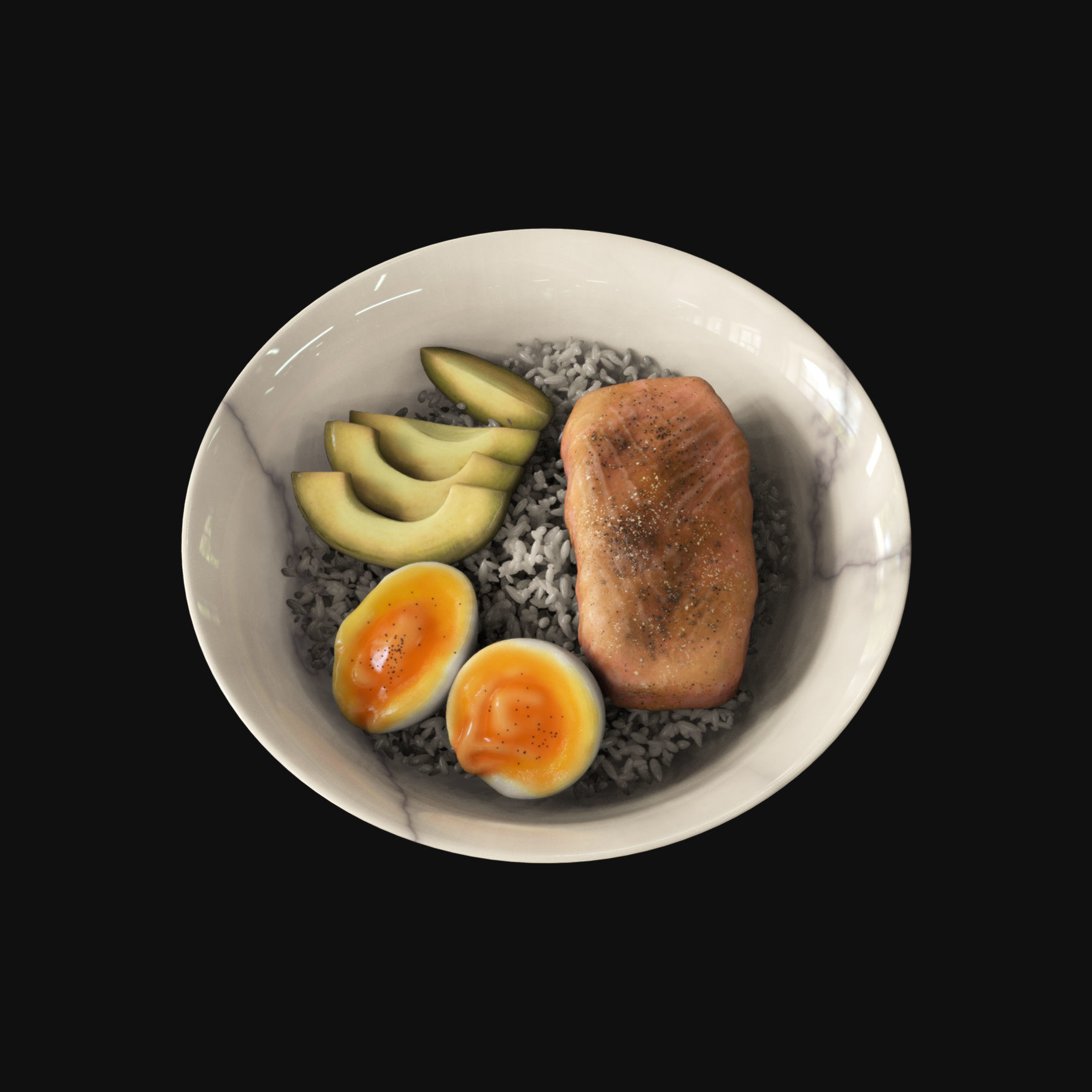 Food collection plate of spring rolls with sauce 3D model_40