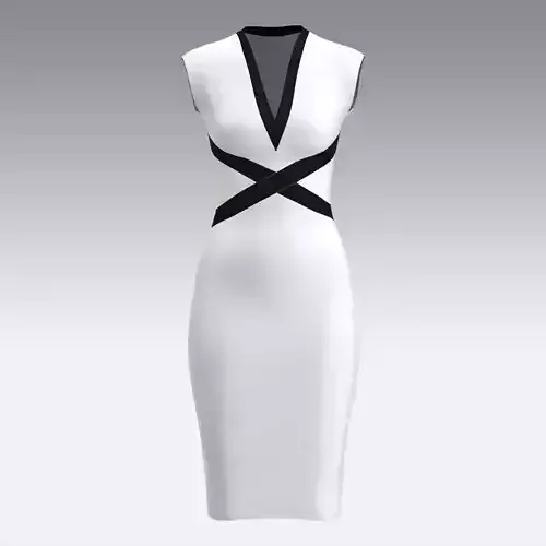 DRESS DRESS v-neck bodycon 3D model