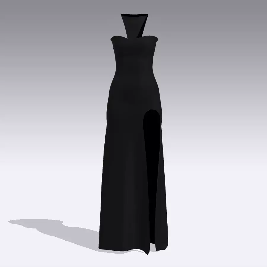 DRESS DRESS with slit 3D model_0