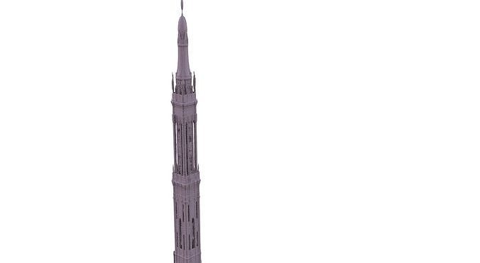 Cathedral Tower Thin 3D model