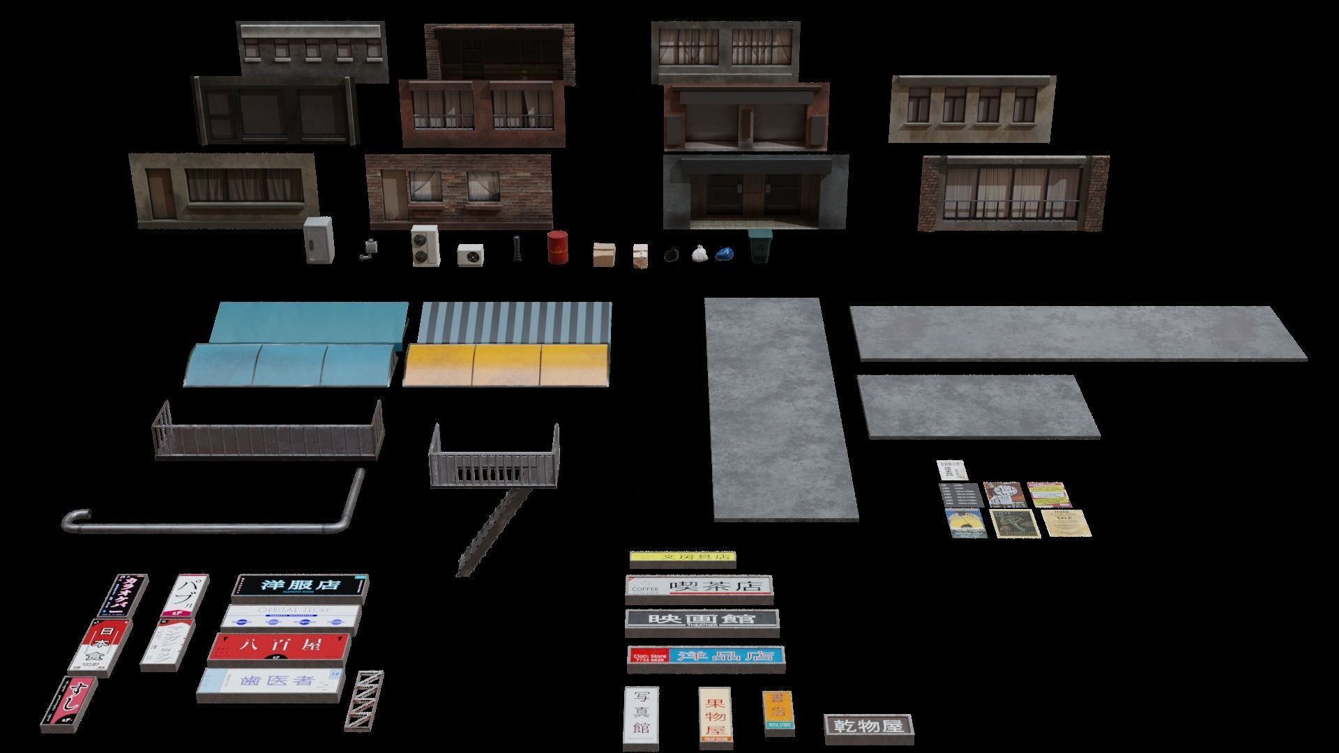 Modular Buildings Asset Pack 3D model_3