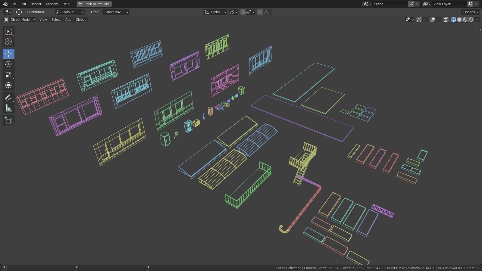 Modular Buildings Asset Pack 3D model_2