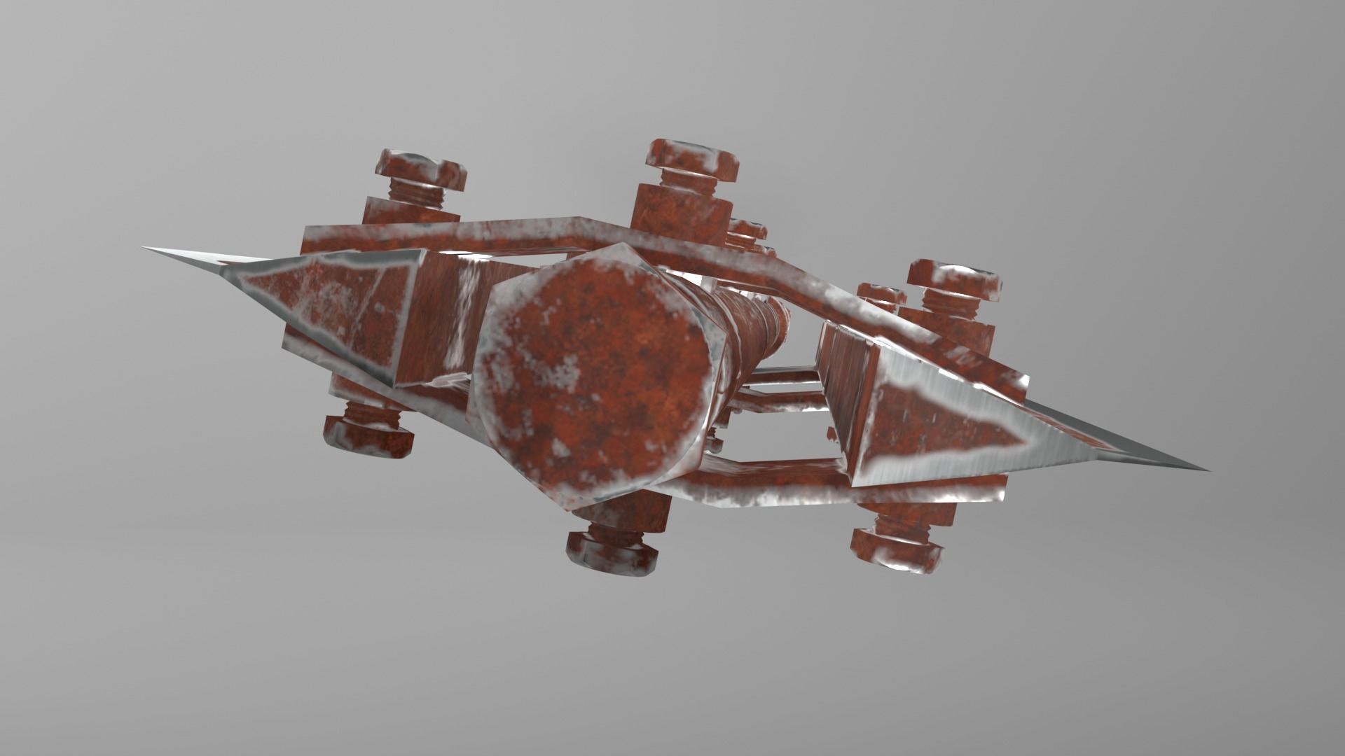 Post-apocalyptic homemade two-handed big sword 3D model_4