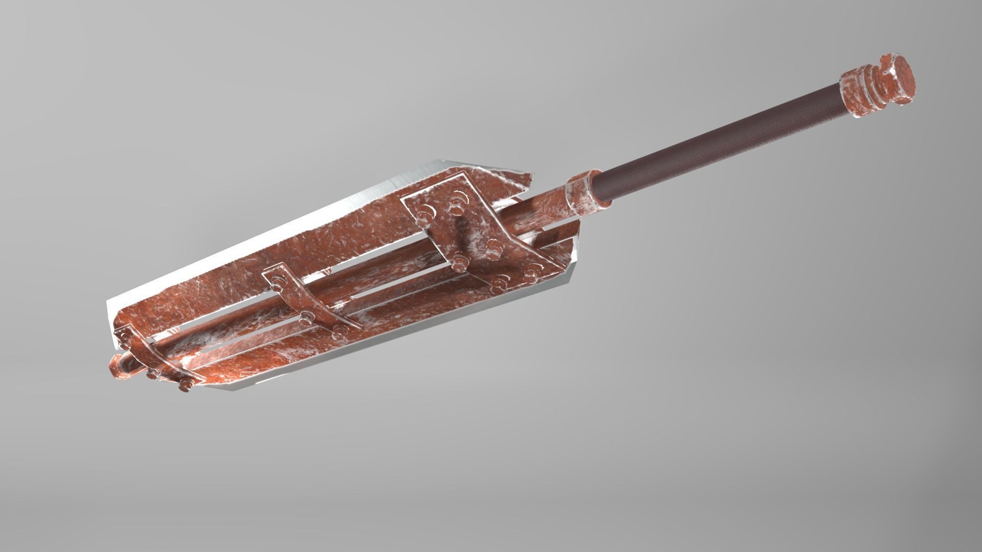 Post-apocalyptic homemade two-handed big sword 3D model_3