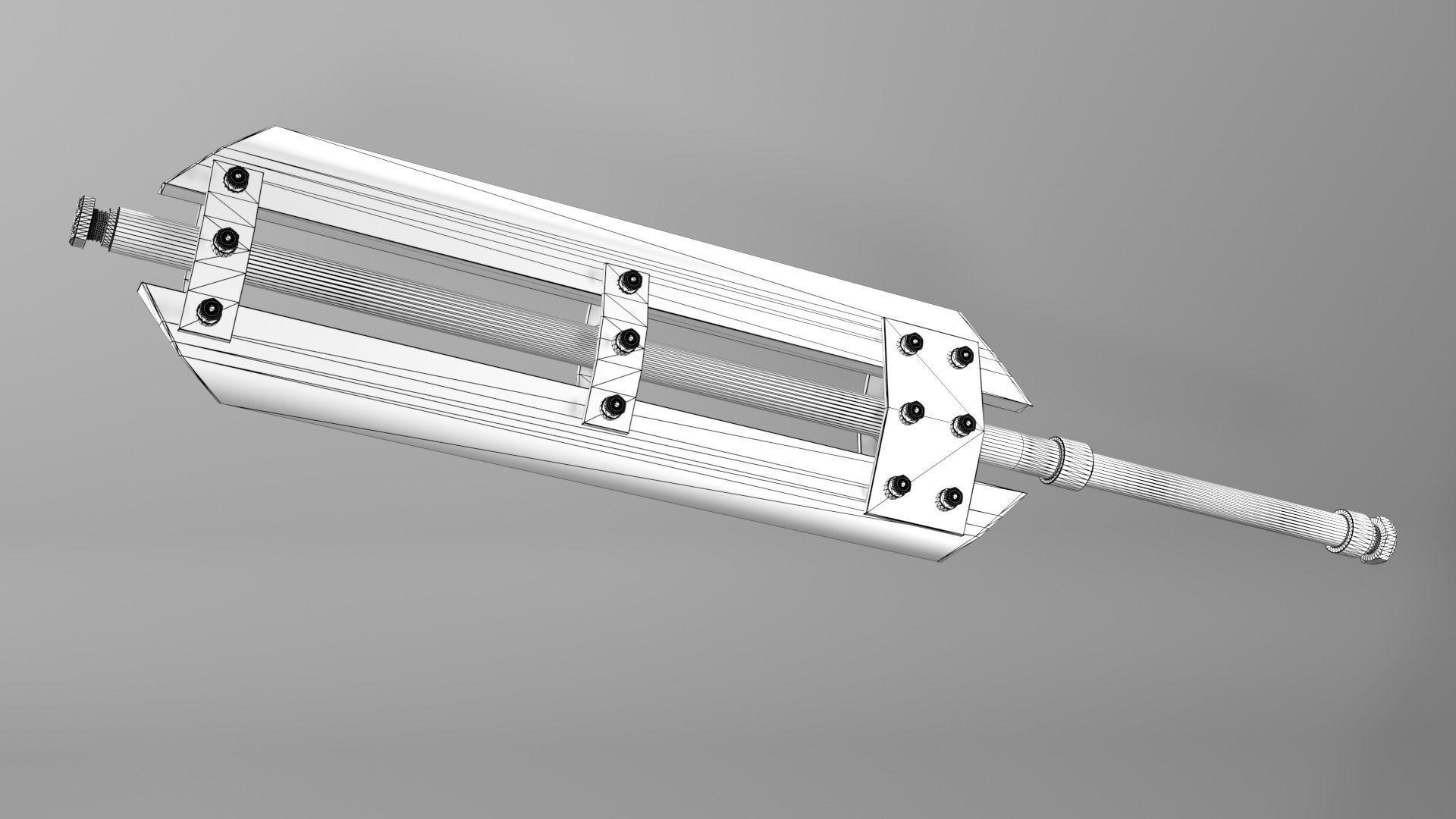 Post-apocalyptic homemade two-handed big sword 3D model_6