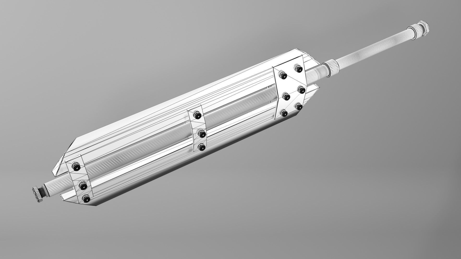 Post-apocalyptic homemade two-handed big sword 3D model_7