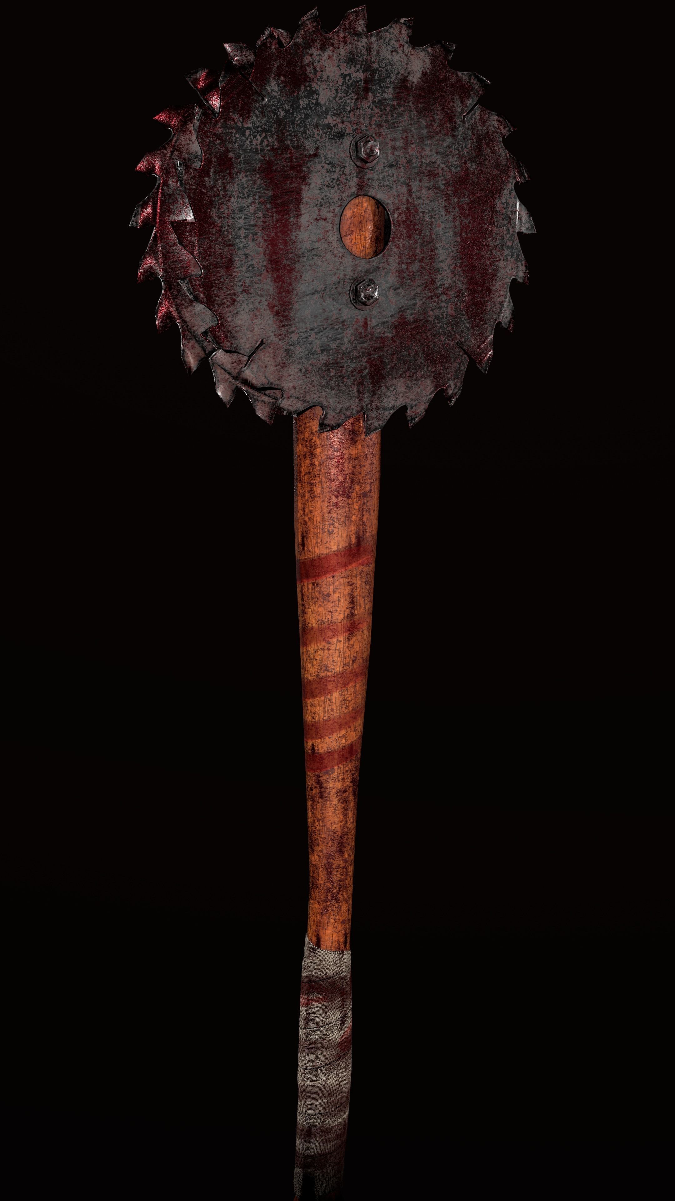 Sawblade Bat Low-poly 3D model_1