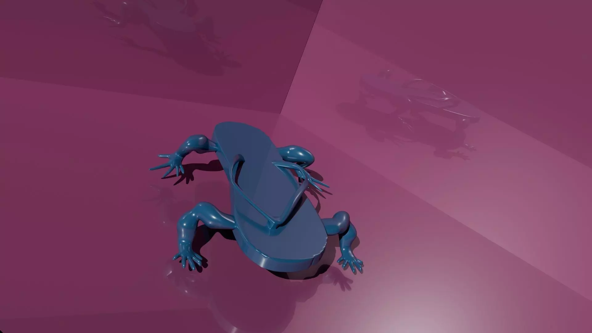 Sandalmander frog Low-poly 3D model