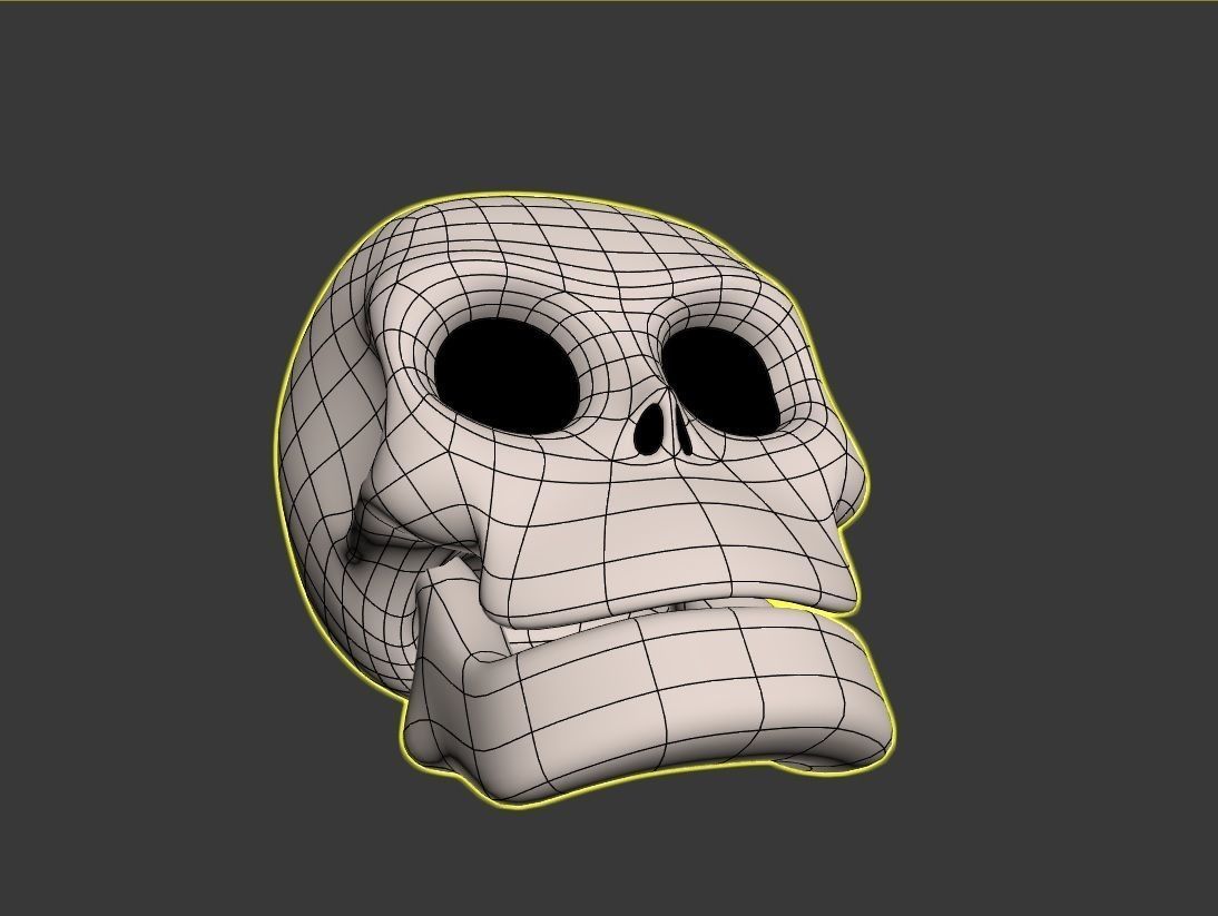 Cartoon Skull 3D model_5
