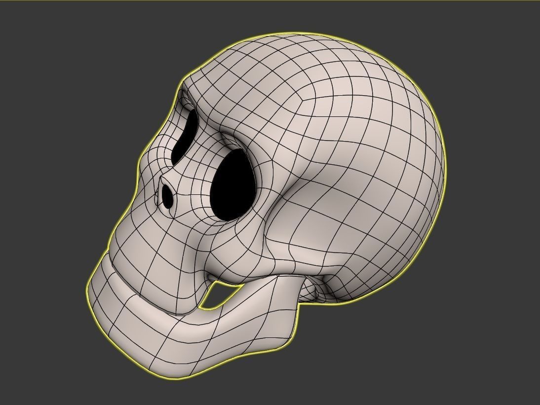 Cartoon Skull 3D model_6