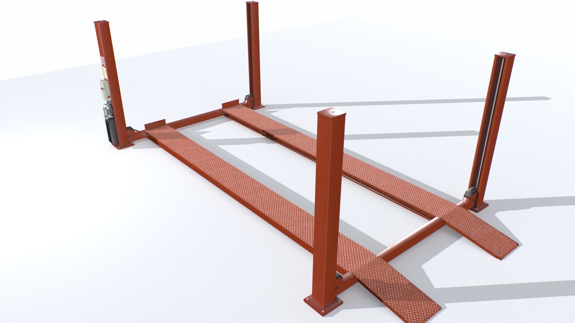 Four Post Lift Low-poly 3D model_2