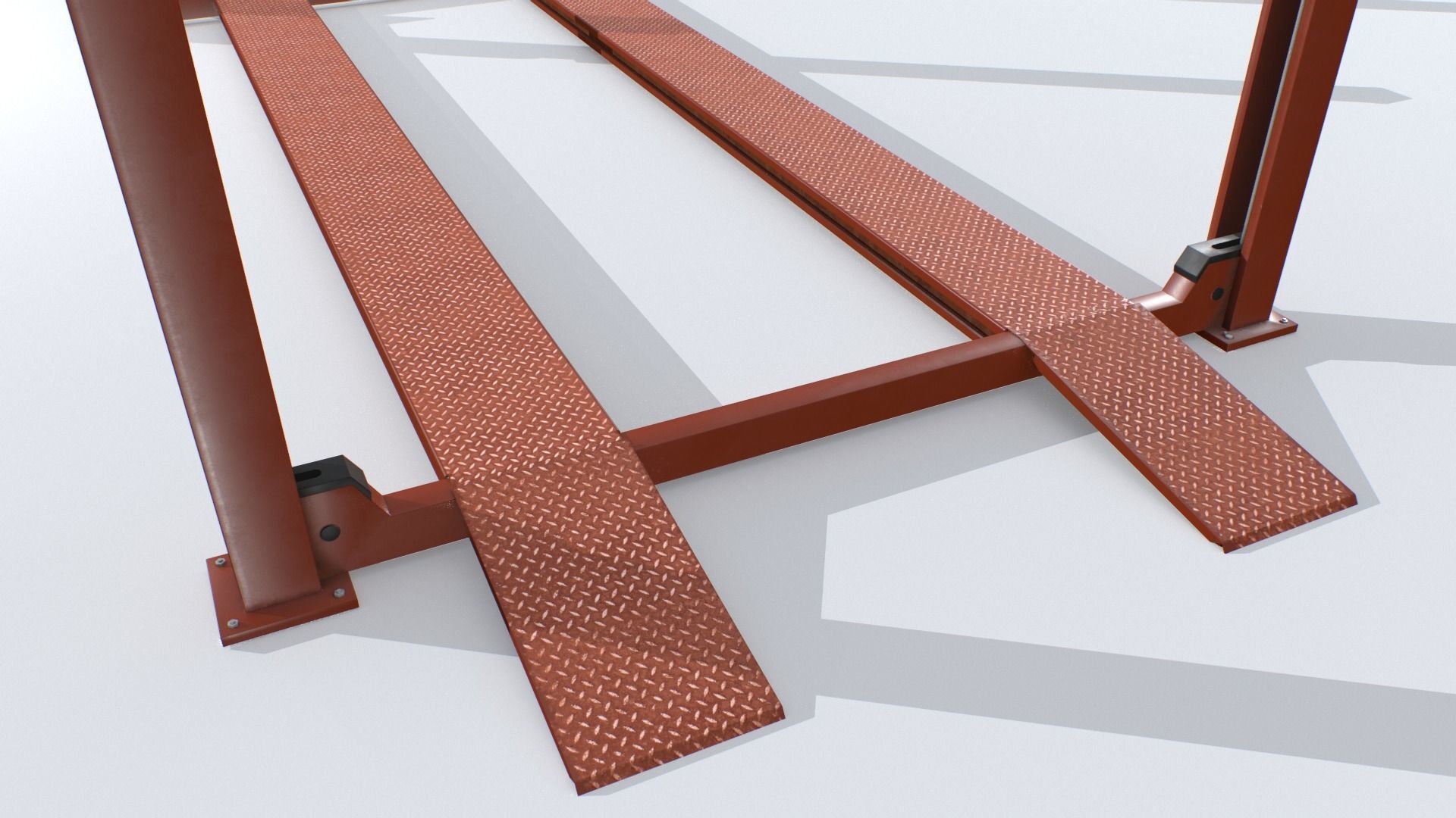 Four Post Lift Low-poly 3D model_5