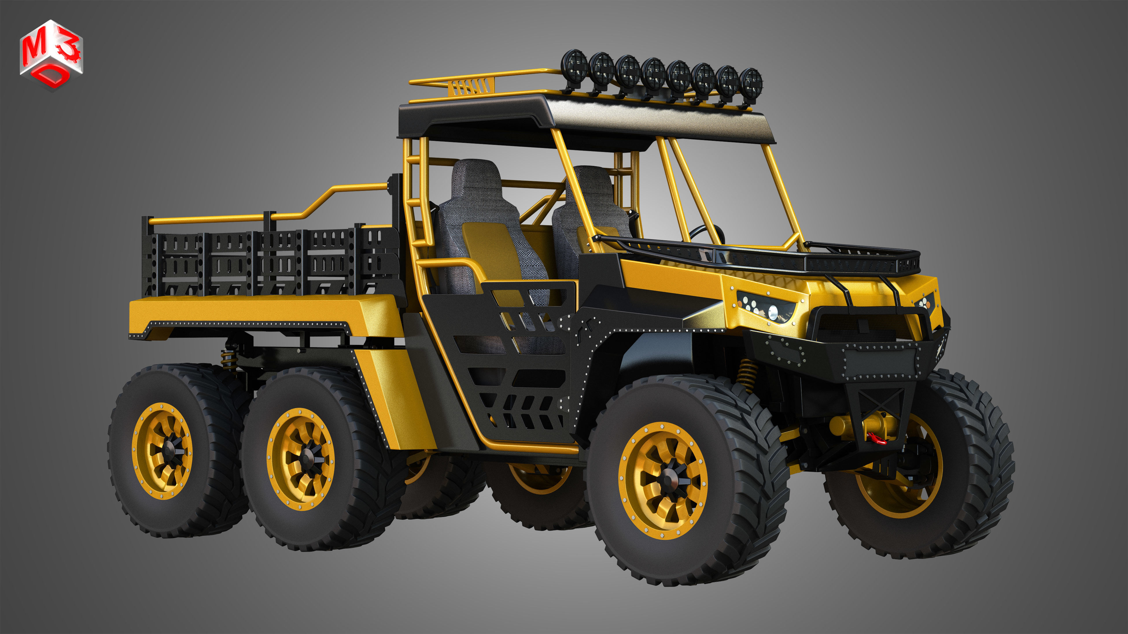 BMS - The Beast 1000 vehicle - Double Axle 3D model_2