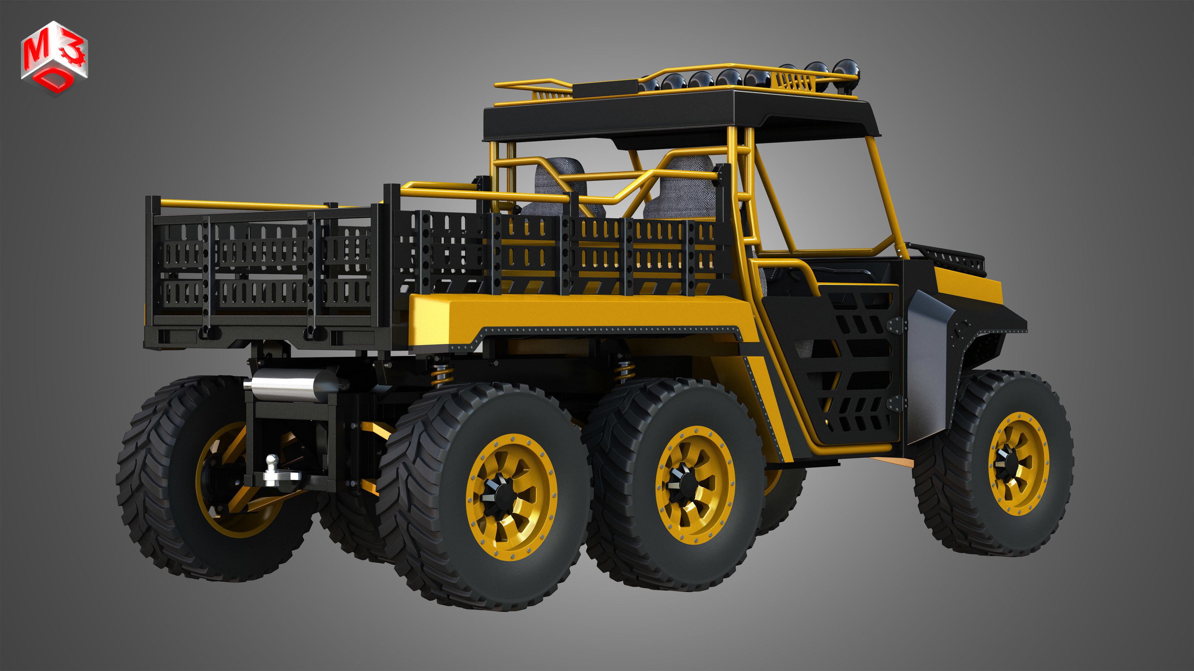 BMS - The Beast 1000 vehicle - Double Axle 3D model_1
