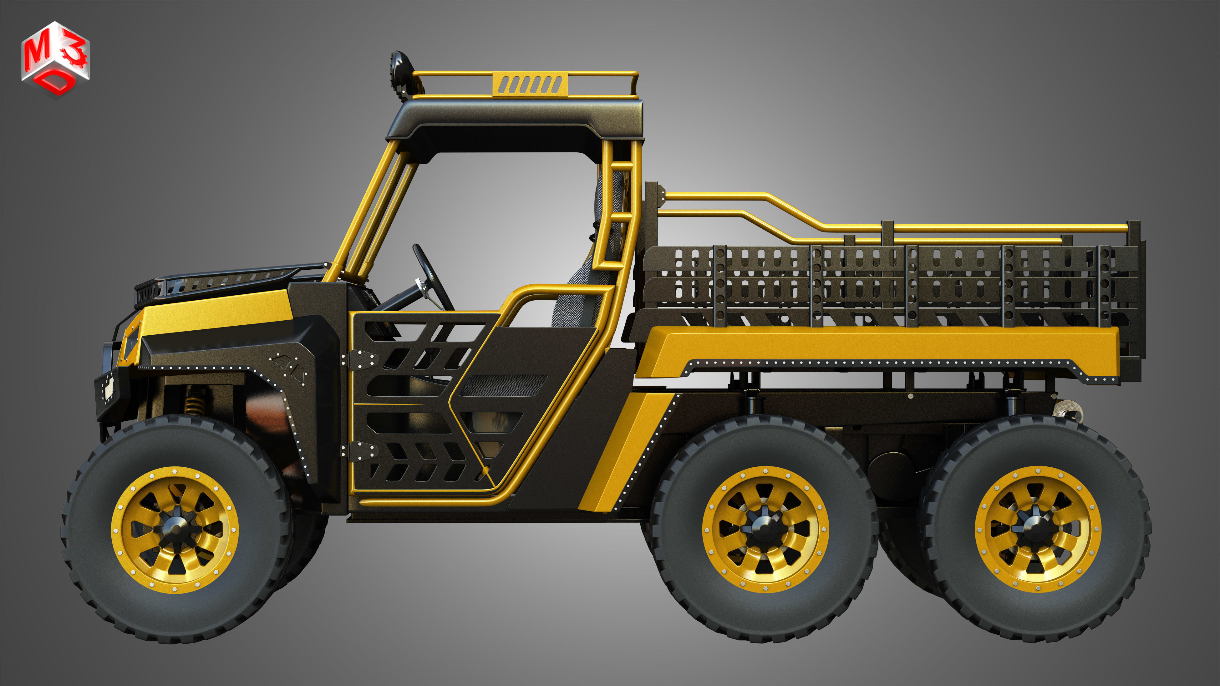 BMS - The Beast 1000 vehicle - Double Axle 3D model_4