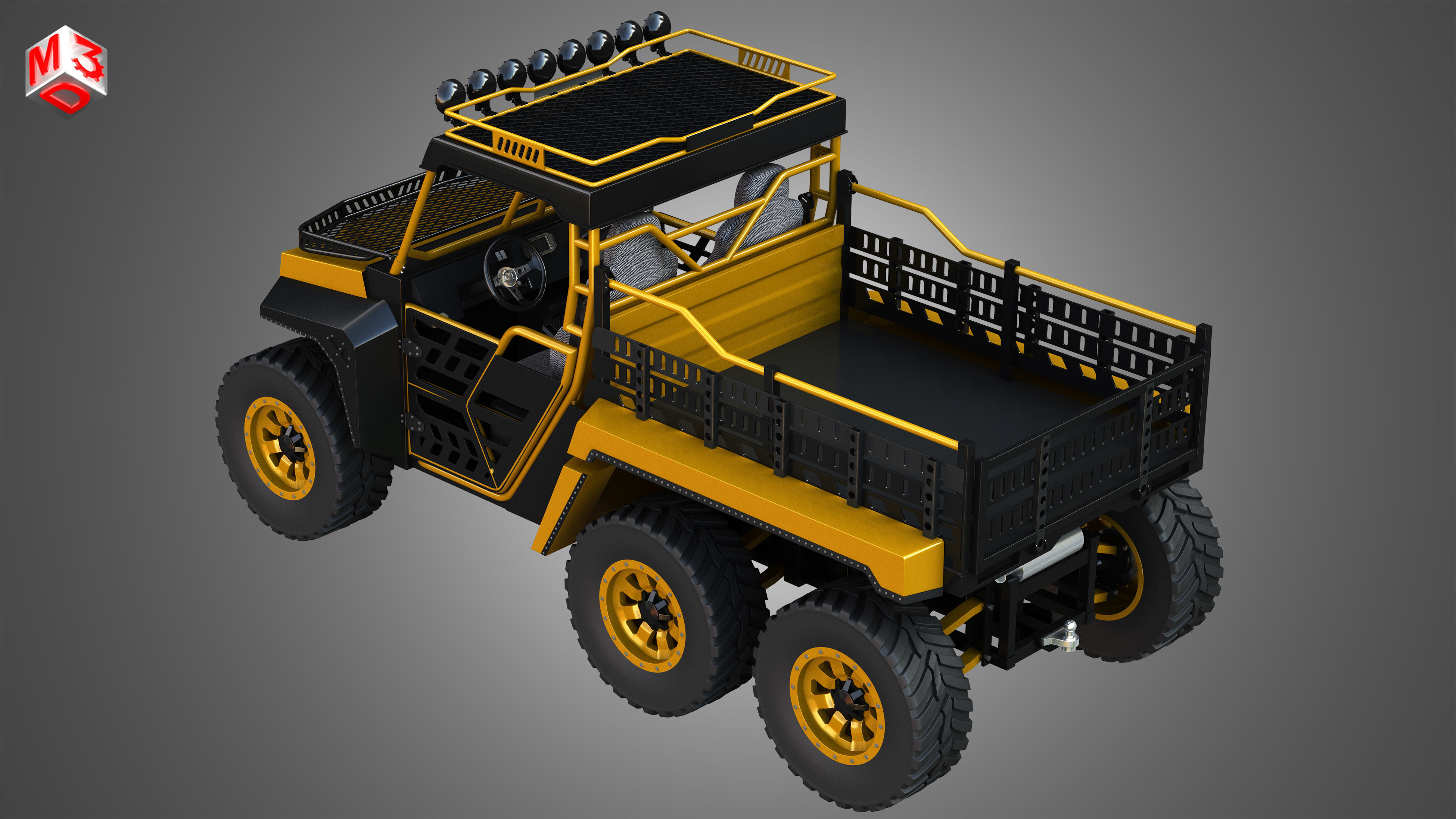 BMS - The Beast 1000 vehicle - Double Axle 3D model_9