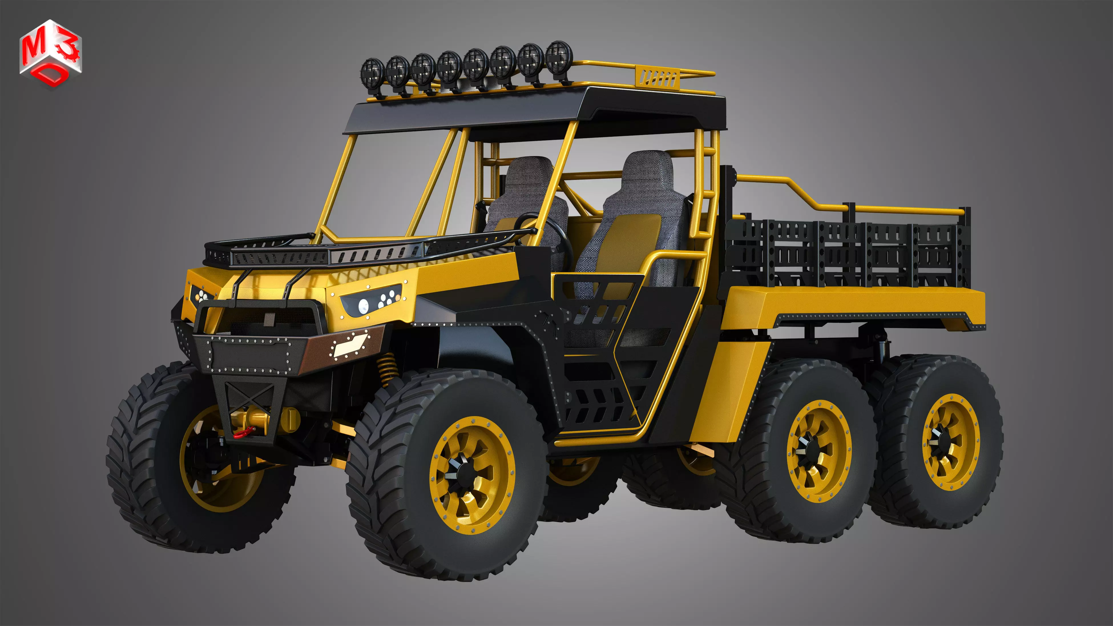 BMS - The Beast 1000 vehicle - Double Axle 3D model_0