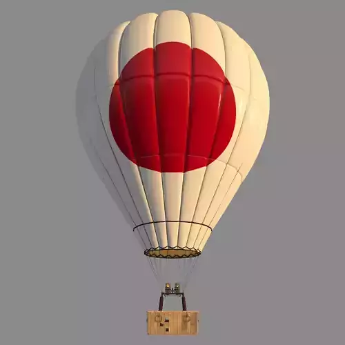 JaponFlag-Parachute hot air balloon with japanese flag