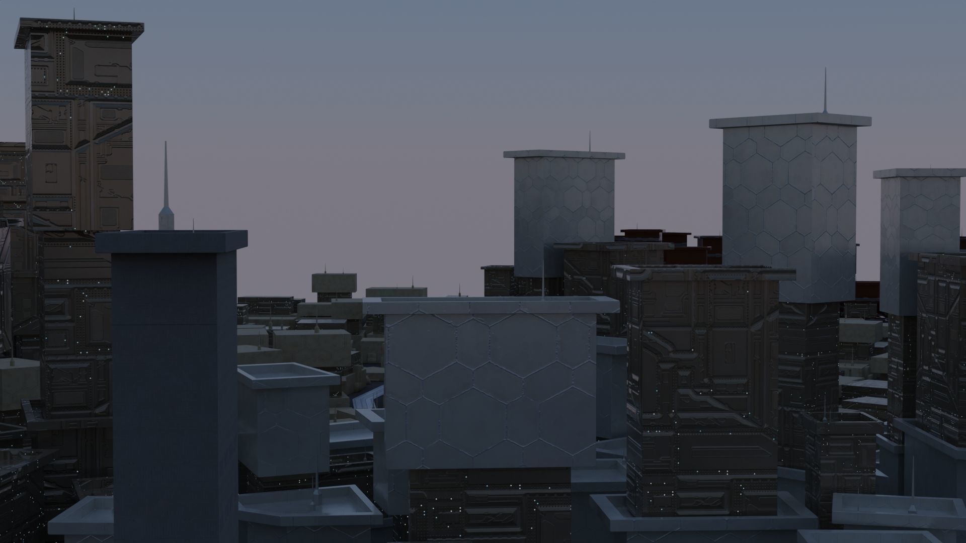 Sci fi city settlement Game Ready 4k real world scale Interiors Low-poly 3D model_5