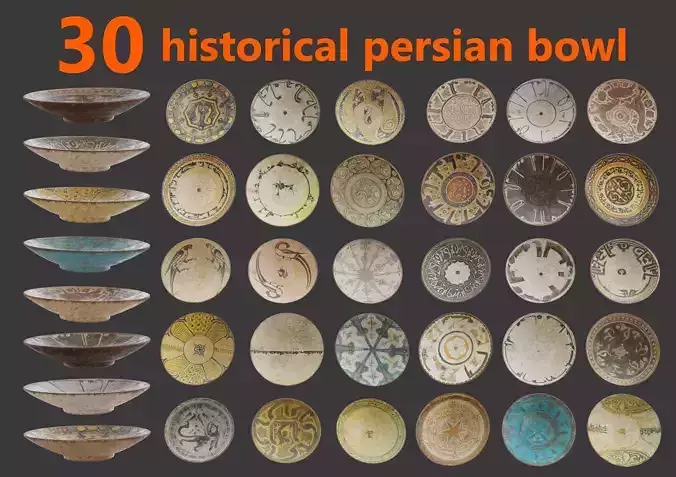 30 historical persian bowl 3D model
