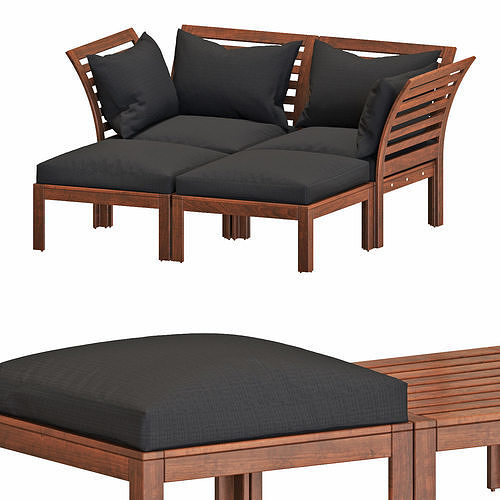 Applaro table and chairs set 05 3D model