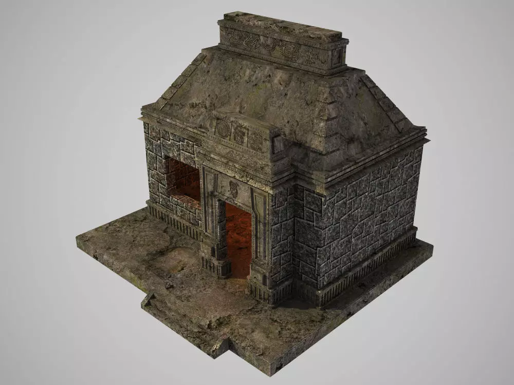 Aztec House 3D model_0