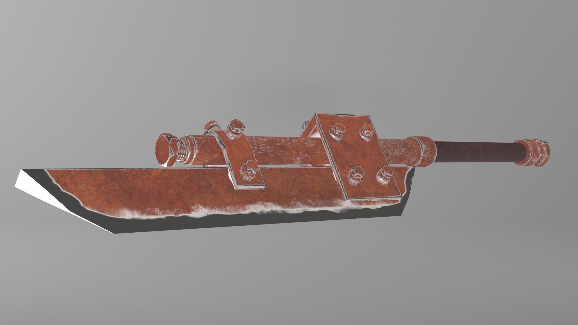 Post-apocalyptic homemade one-handed short sword 3D model_4