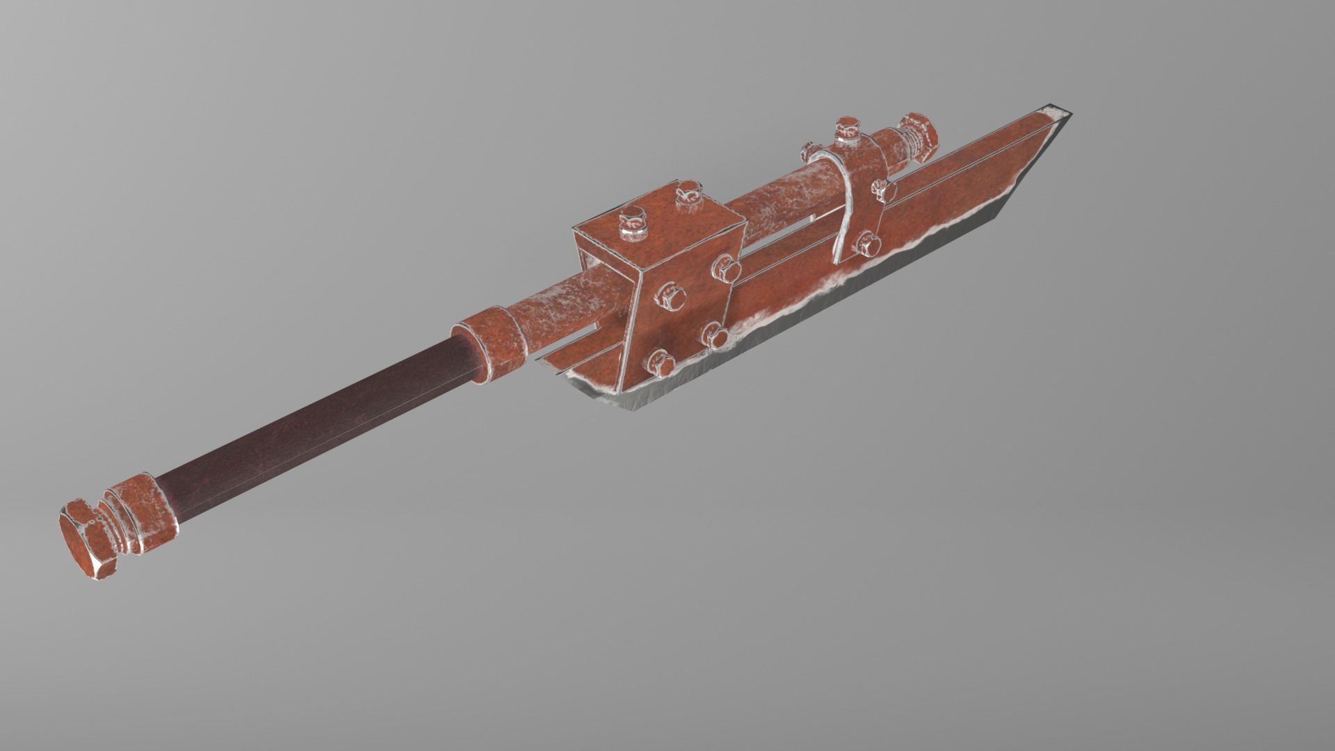 Post-apocalyptic homemade one-handed short sword 3D model_6