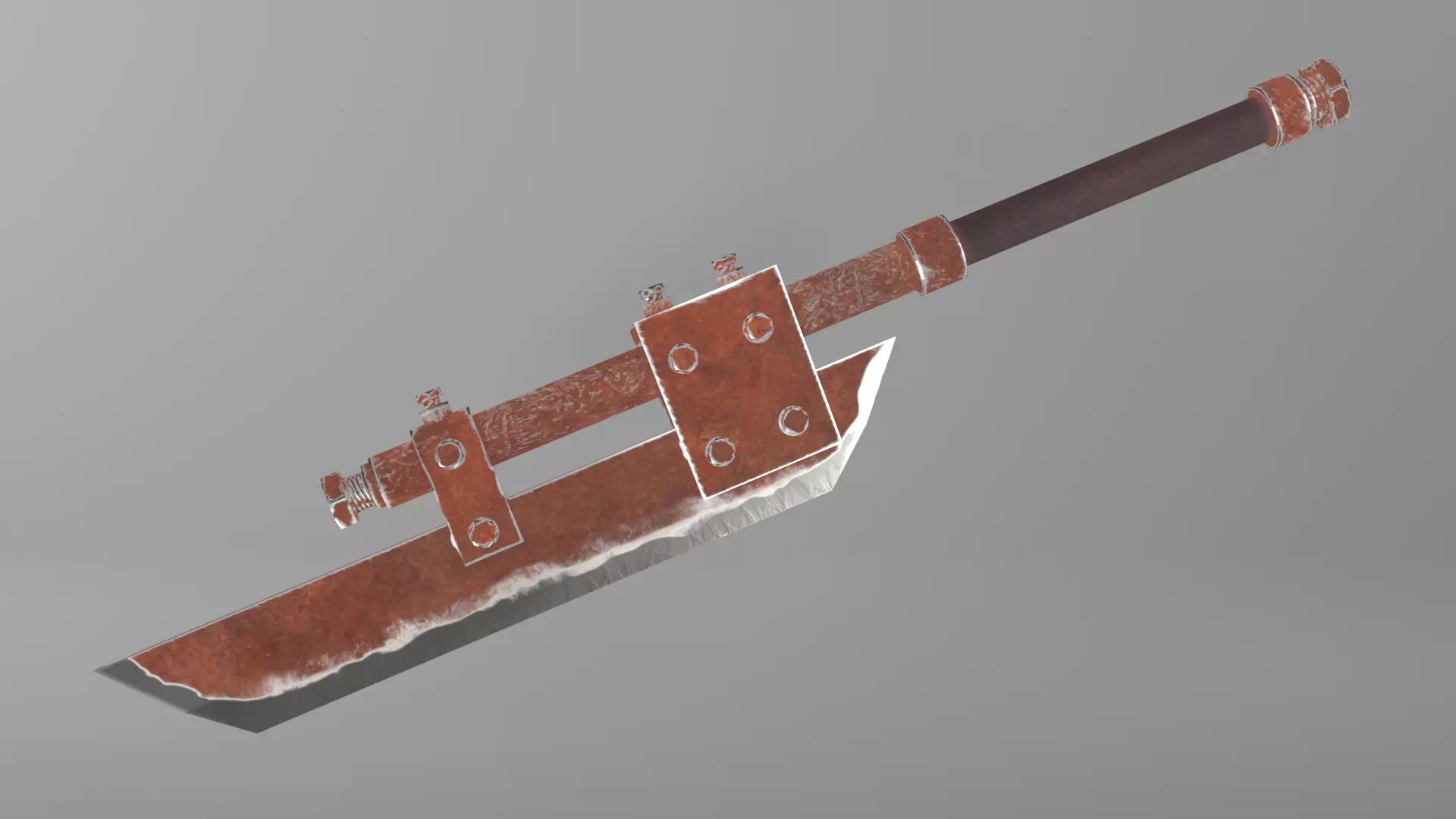 Post-apocalyptic homemade one-handed short sword 3D model_0