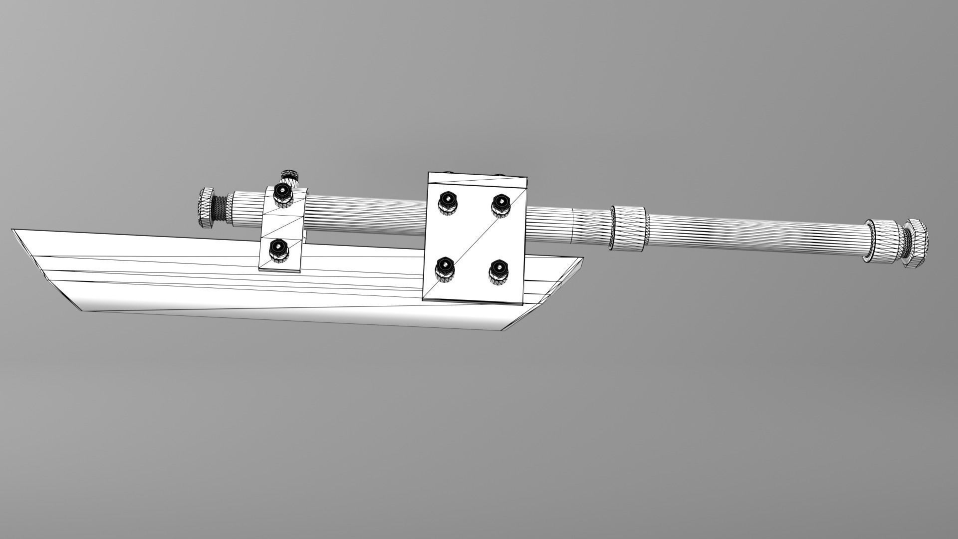 Post-apocalyptic homemade one-handed short sword 3D model_9