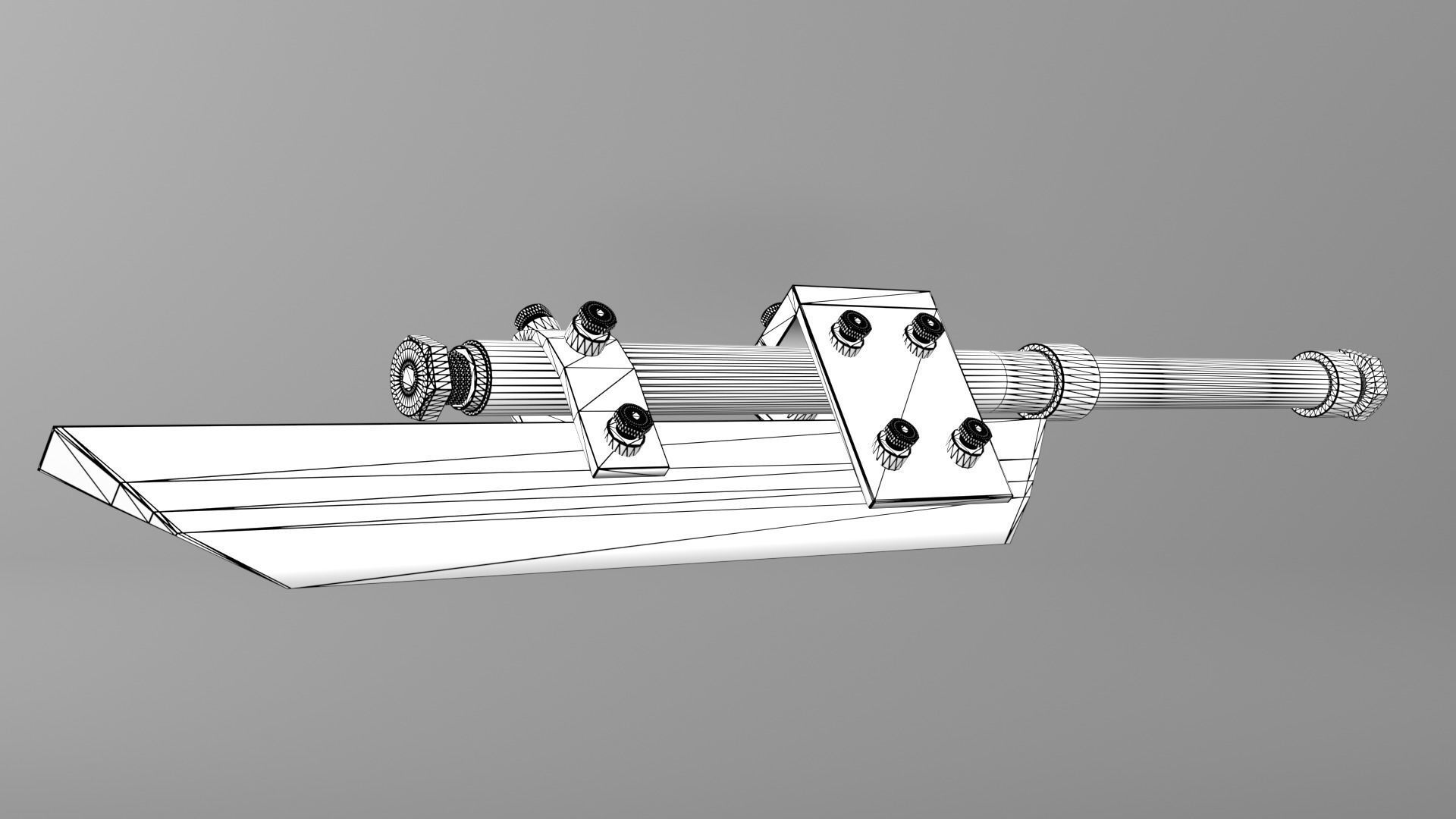 Post-apocalyptic homemade one-handed short sword 3D model_10
